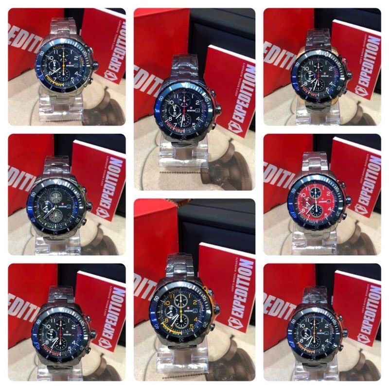 JAM TANGAN PRIA EXPEDITION 6795 E-6795 HITAM GREY ORIGINAL