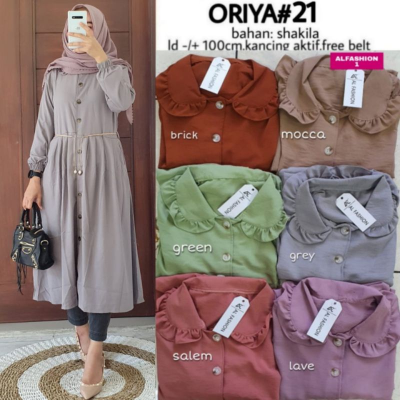 ORIYA #16 #21 LONG TUNIK SHAKILA POLOS BUSUI BY ALFASHION
