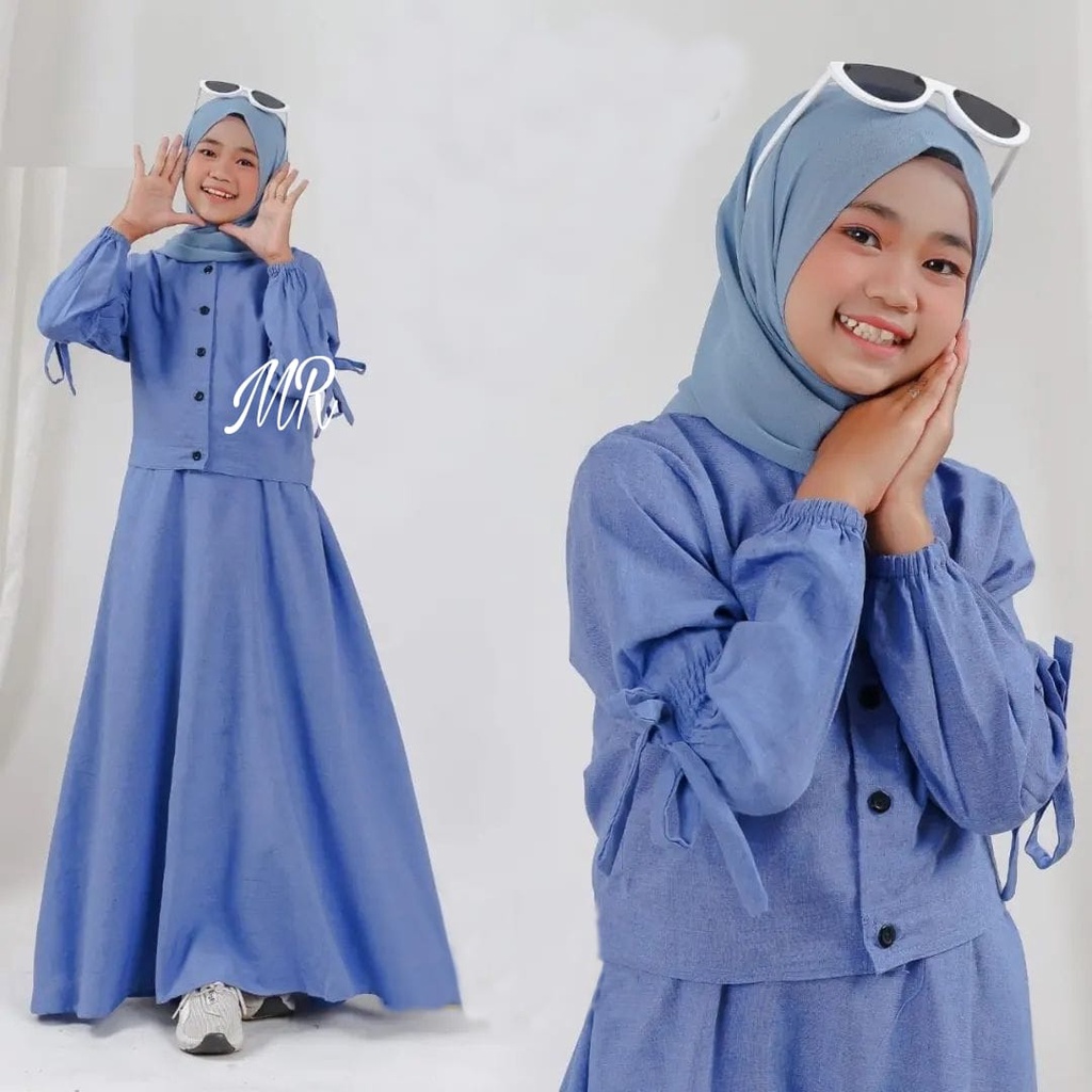 Cod Baju Pesta Setelan Anak Remaja Perempuan Muslim Adem Lucu Model Lebaran Terbaru 2022 Set Rok May