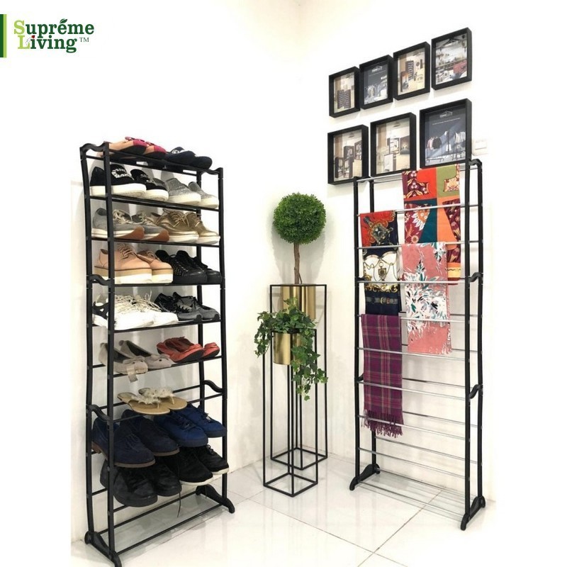 Amazing shoes rack 10 tingkat shoe Rak sepatu ajaib Full black