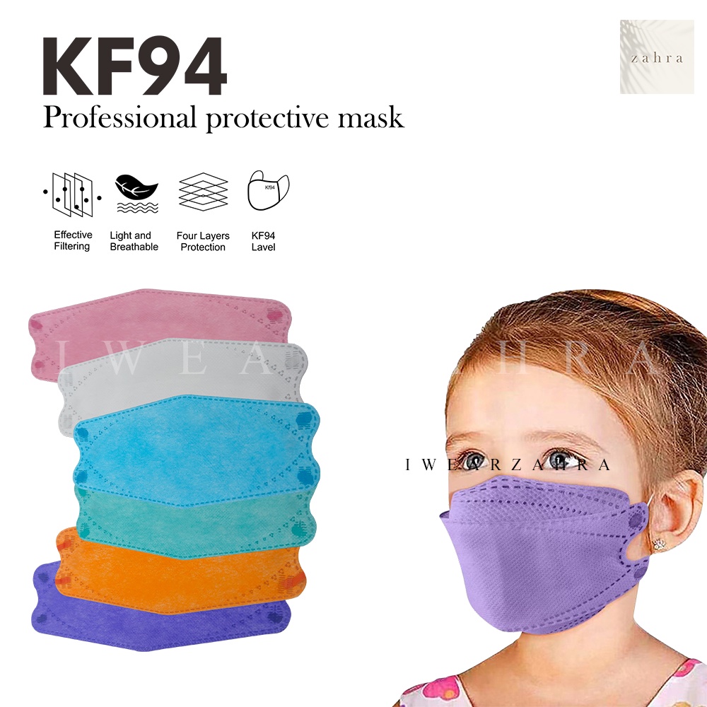 MASKER ANAK POLOS - Masker 4 Ply 3D bentuk mangkok lapis face mask disposable earloop level KF94 - Masker anak motif - Masker anak karakter lucu