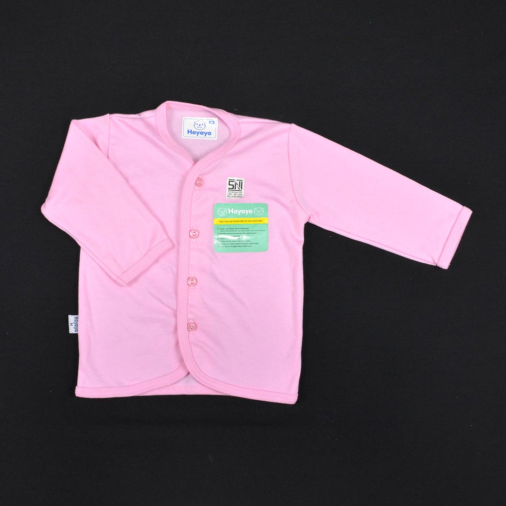 HAYAYO 1 Pcs Baju Lengan Panjang Bayi/Baby Warna S,M,L(6-9,9-12,12-18M| Baju Bayi /Perlengkapan Bayi-Pink