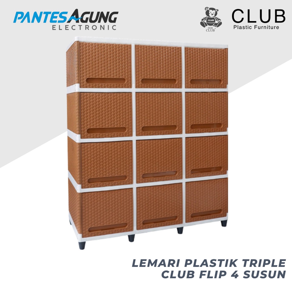 LEMARI PLASTIK TRIPLE CLUB FLIP 4 SUSUN