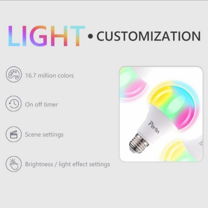 Lampu Bohlam LED Smart RGB + Remote Warna Warni 7W E27 SNI