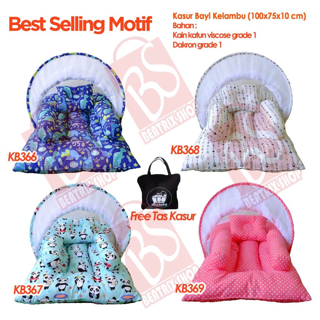 SET KASUR BAYI LIPAT KELAMBU BANTAL GULING travel time blue biru karakter lucu babybess