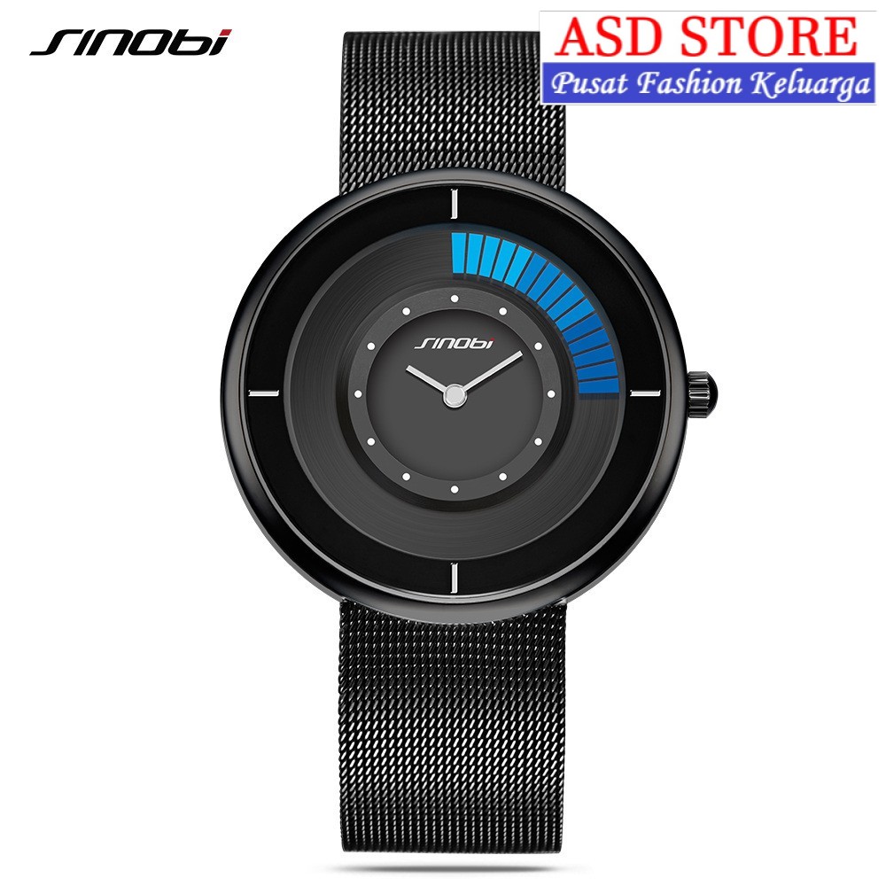 • ASD STORE ™ • SINOBI 9703 Jam Tangan Pria Rotary Watch Meshband