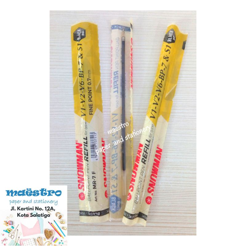 

Refil Bolpen Snowman V1- V2 - V6 - BP - 7 & S1 0.7mm / Isi Ulang Bolpen Snowman