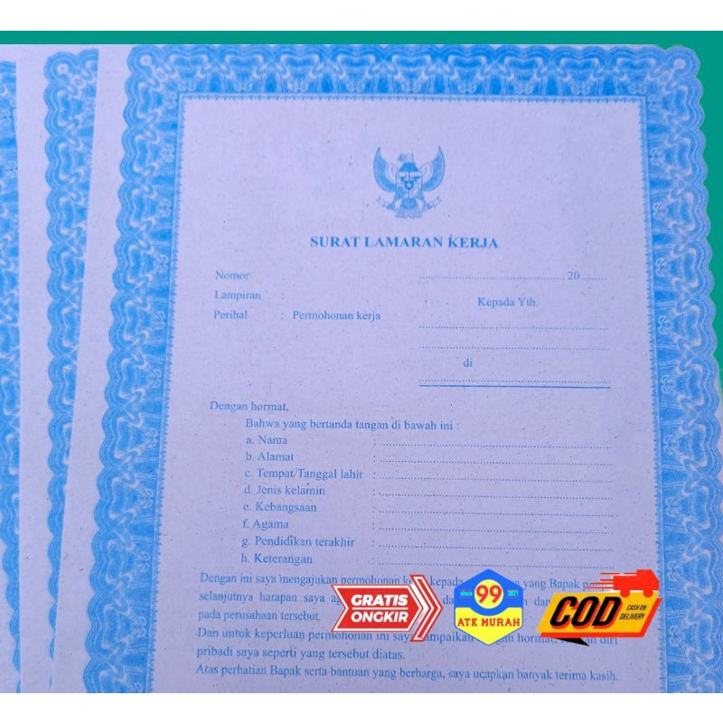 Surat LAMARAN KERJA &amp; Daftar riwayat hidup