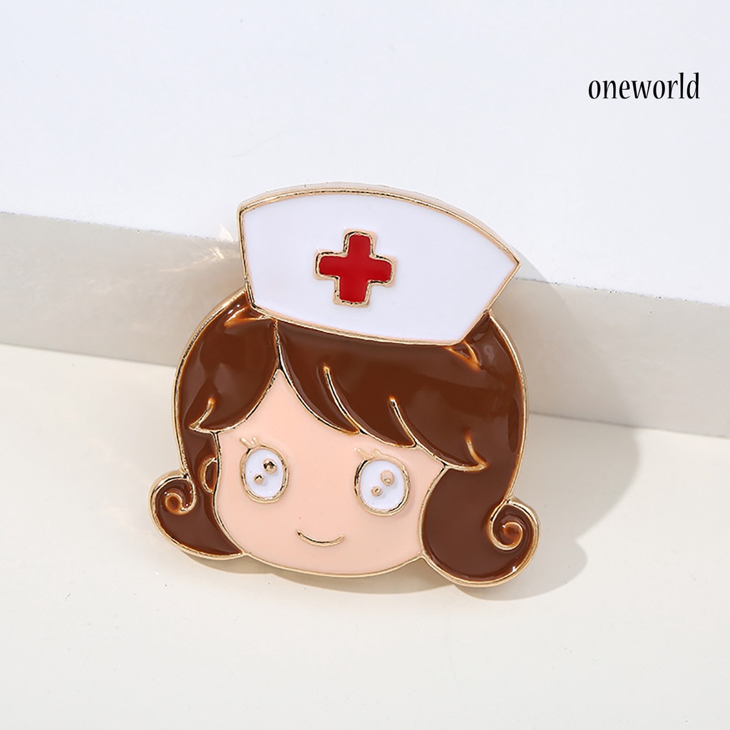 OW@ Exquisite Doctor Nurse Stethoscope Pattern Collar Brooch Lapel Pin Clothing Decoration