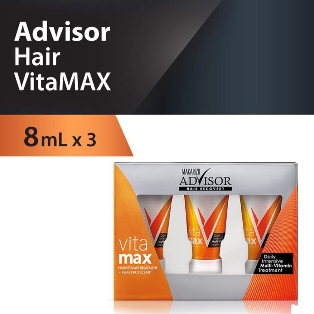 Makarizo Advisor Hair Recovery Vitamax 8ml tube | 8mlx3 | 8mlx8 | 50ml pump|Vitamin Rambut|Serum Rambut|Hair Vitamin