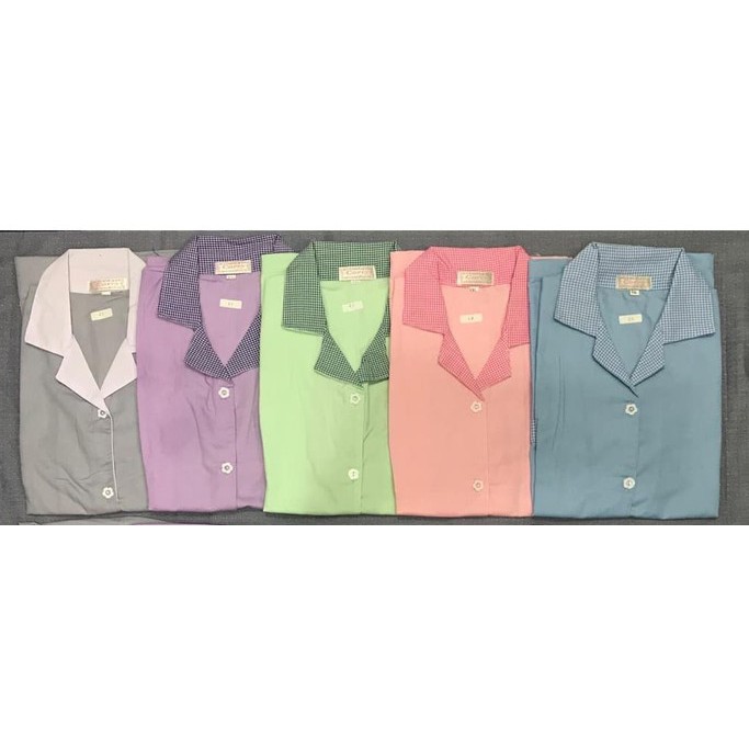 ATASAN SAJA Baju Seragam Suster Sitter Nanny Uniform Model Kerah