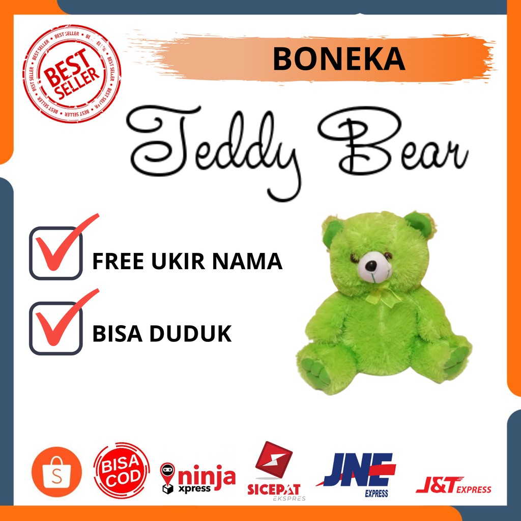 [GRATIS UKIR NAMA] BONEKA TEDDY BEAR LUCU BISA DUDUK