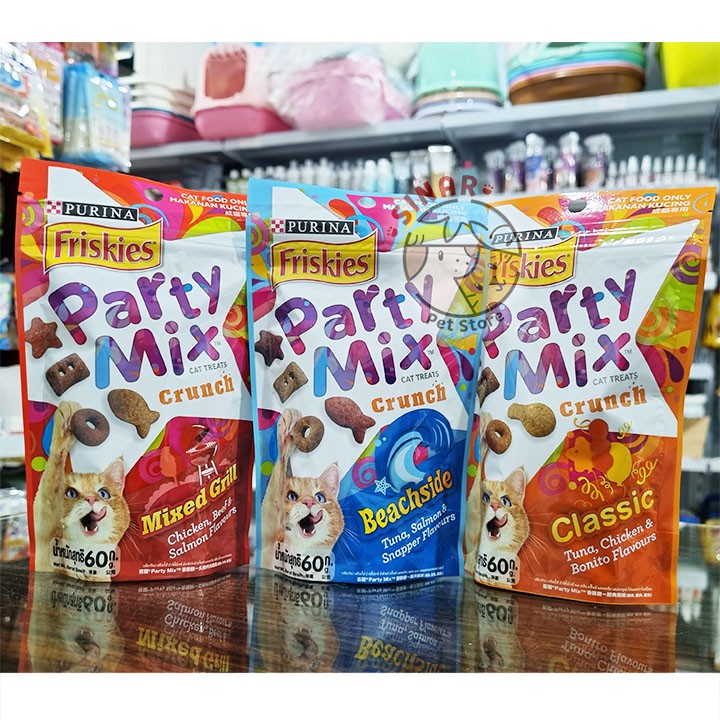 Friskies Party Mix 60GR Cat Treats - Snack Kucing Kering /Jajanan enak