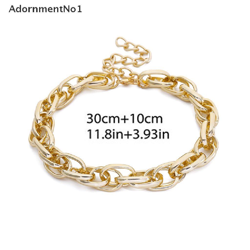 (AdornmentNo1) Kalung Choker Rantai Tebal Bahan Metal Gaya Punk Untuk Wanita