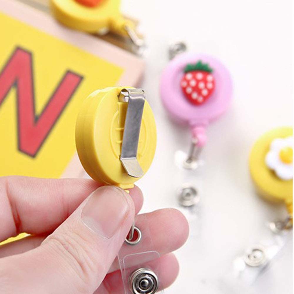 Klip Holder Kartu Id / Kredit / Bus Retractable Motif Kartun Lucu Elegan Untuk Wanita / Anak Perempuan