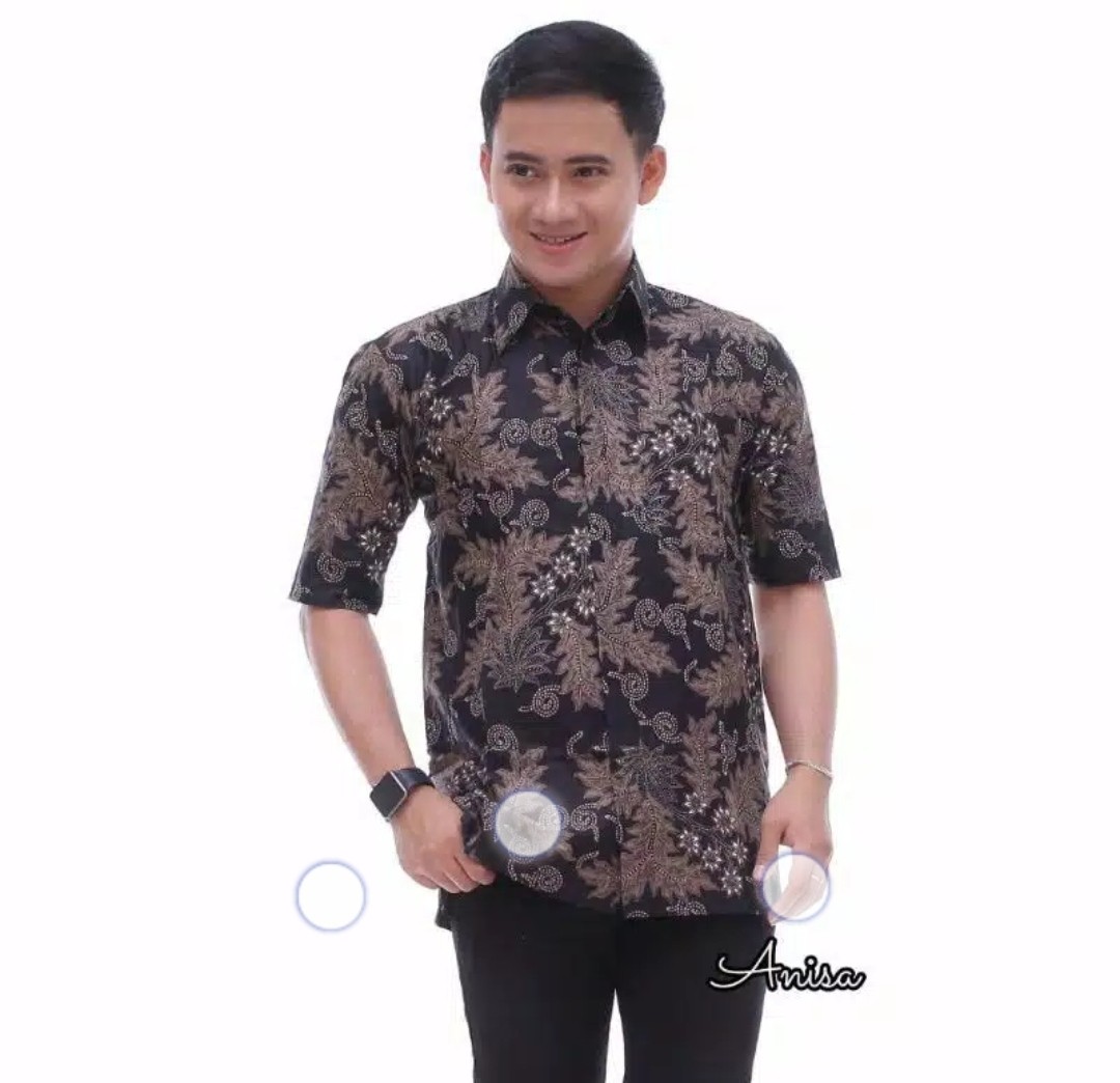 Bswart Batik Hrb026 Kenongo Hem Pendek Padi Pekalongan M L Xl Batik Pria Murah Modern Grosir