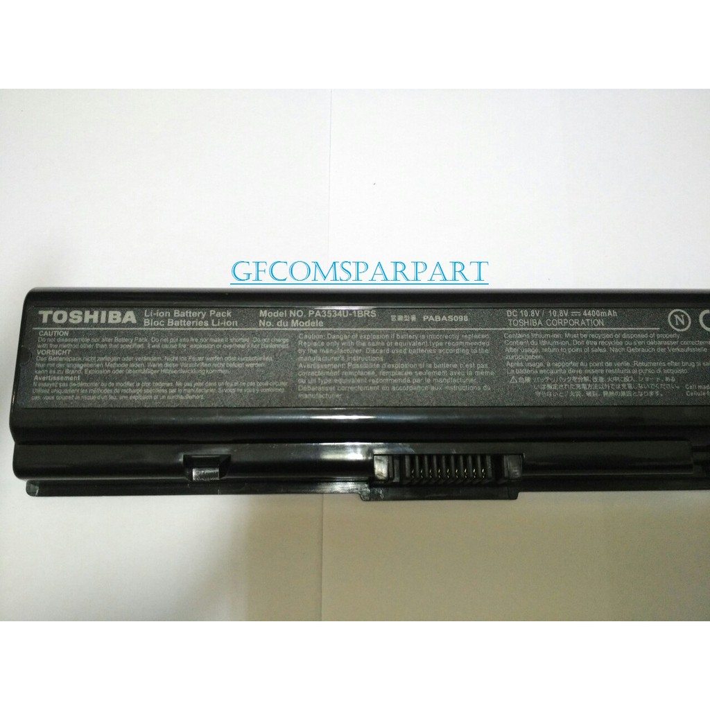 Batre Baterai Toshiba PA3534 Original / Toshiba Satellite L555 M205 M208 M216 M215 L500D A305D M212