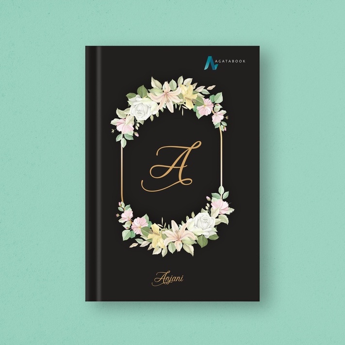 

CUSTOM NAME/INISIAL AND QOUTES HARDCOVER AESTHETIC NOTEBOOK HITAM buku tulis A5 plain grid dotted sekolah bullet journal