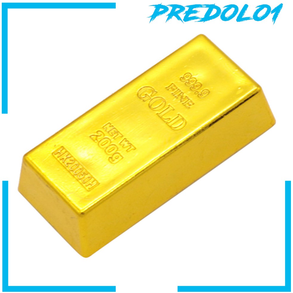 [PREDOLO1] Fake Gold Bar Bullion Plastic Golden Simulation Paperweigh Props Table Decor Toy