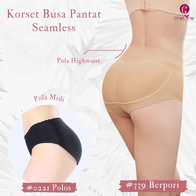 Short Korset Busa Pantat 0221 / 339 Bahan Seamless Lycra - Busa Bokong Polos