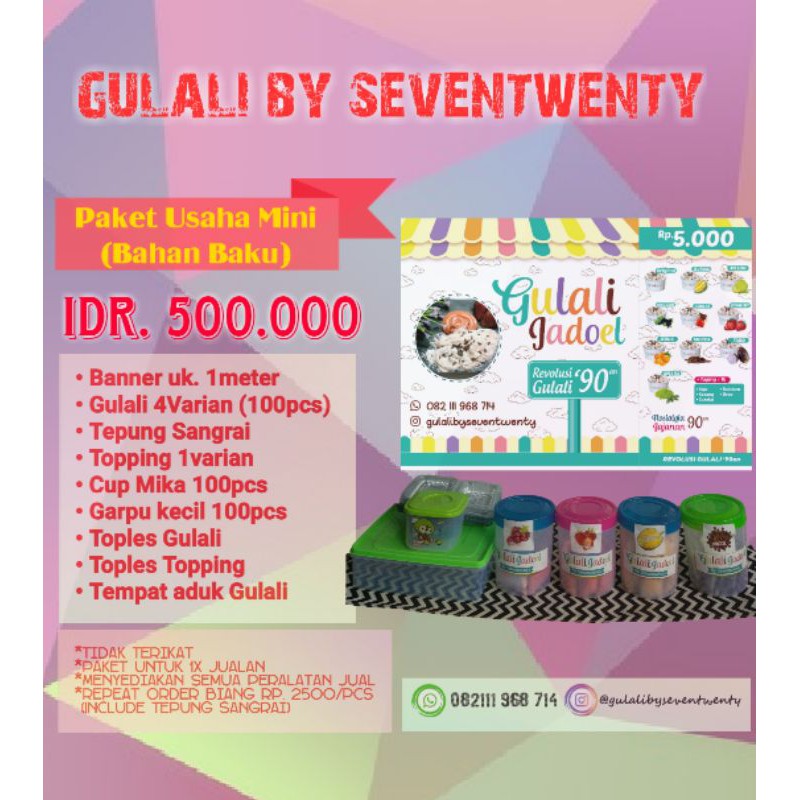 

Franchise Gulali by seventwenty / paket usaha mini / paket usaha gulali / gulali tepung