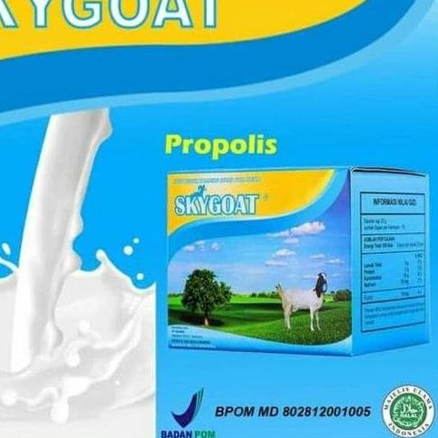 

0GF☘ Susu Kambing Etawa Bubuk Full cream SKYGOAT/SKY GOAT Propolis Coklat Ori | 1 box 10 sachet @ 20 gram Bagus Dipakai
