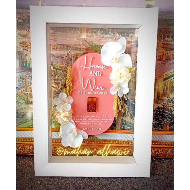 Mahar transparan/ mahar akrilik oval /mahar rustic