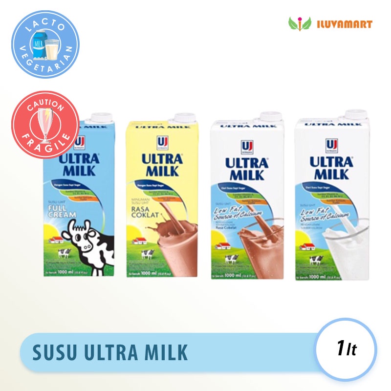 

Susu UHT Ultra Milk 1 Liter 1000 ml / Full Cream / Coklat / Low Fat Plain / Low Fat Cokelat