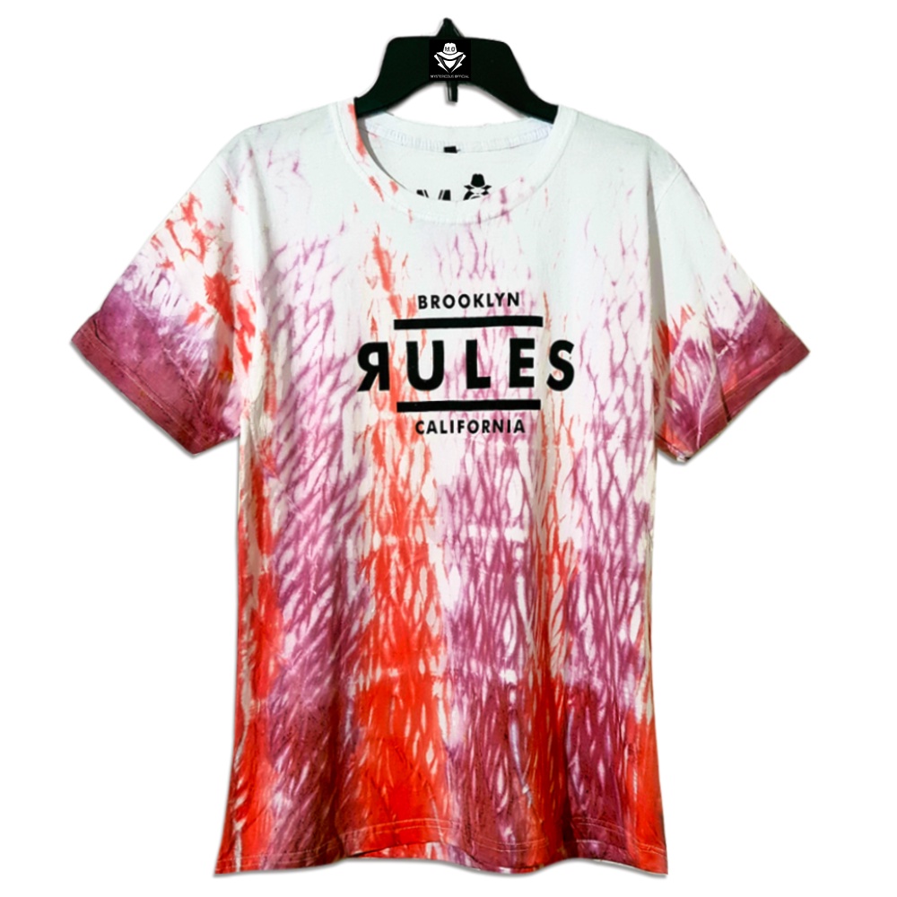 BAJU KAOS/T-SHIRT TIE DYE PRIA WANITA RULES ORIGINAL PREMIUM TIE DYE / KAOS SABLON By Mystericous