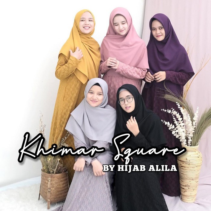 Khimar square set akad(gamis brokat) hijab alila
