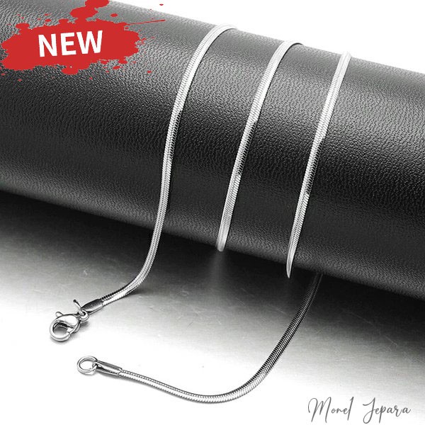 Kalung Titanium Silver (Panjang 35 45 50 60 cm)