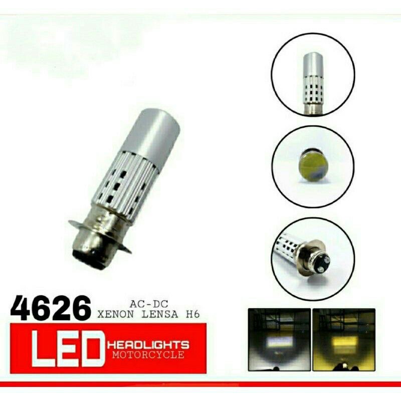 Lampu Led Depan Utama Laser H6 Lensa D2 Warha Putih Kuning Hi-Low Motor Matic Bebek