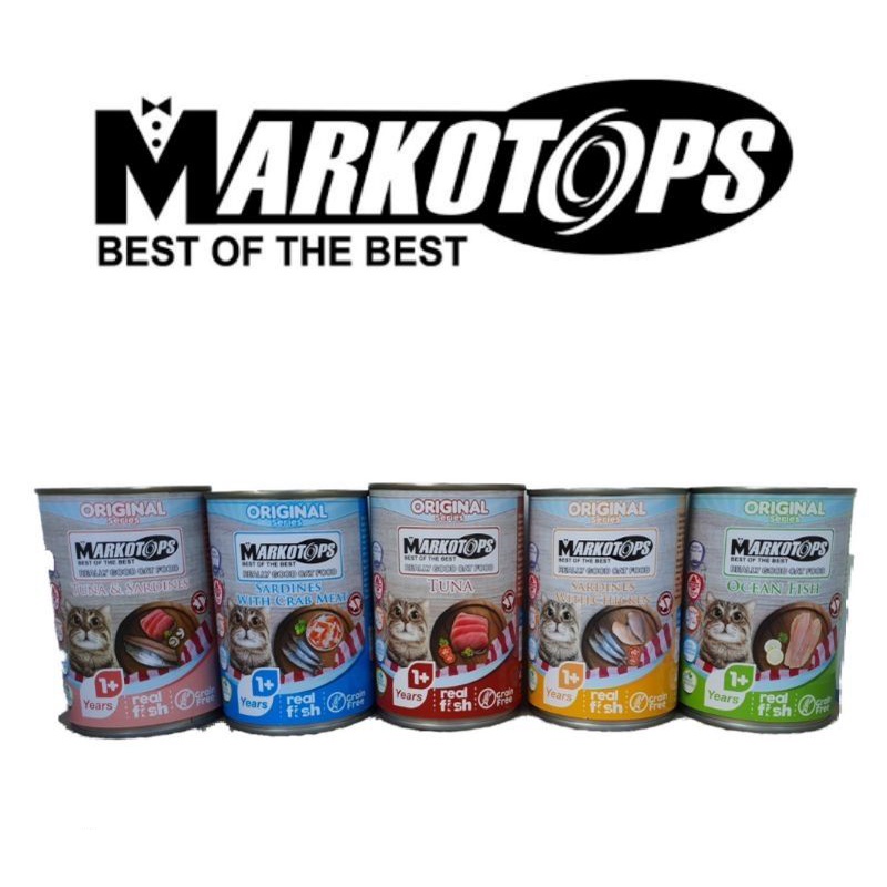 Makanan Kucing Wet Food Markotops Kaleng kitten/Adult 400gr