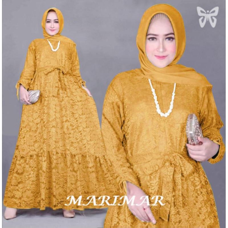 ELDE 5 - Marimar Maxi brukat TULANG JUMBO DRESS SIZE XXXL 5XL lapis furing busui tangan serut