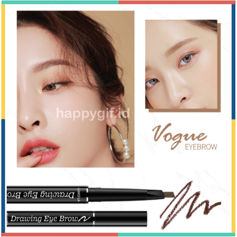 LAMEILA Eyebrow Pen 7 Colors Waterproof Double Heads Lasting Pen Pencil Kotak Hitam LA031 789