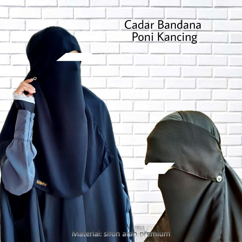 BANDANA PONI KANCING SIFON ARAB PREMIUM| NIQOB SIFON PONI | NIQAB KANCING