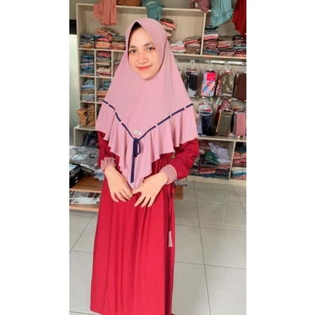 BOUNTA - Jilbab Instant Bergo Kombinasi Lis depan Ori Jamilah Hijab