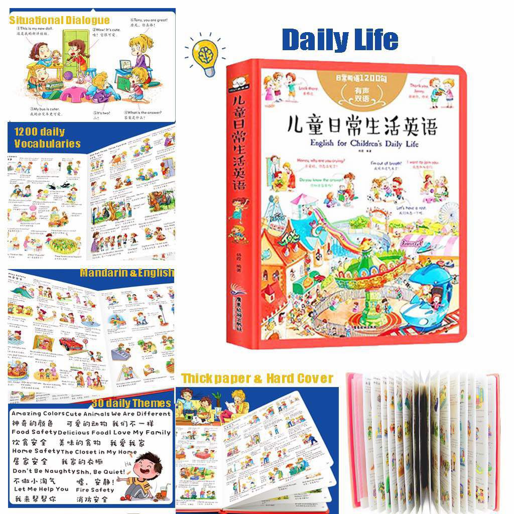 L Edukasi Buku English for Childern's Daily Life Anak Belajar Bahasa Mandarin Bilingual Vocabulary Buku Cerita Story Vocab