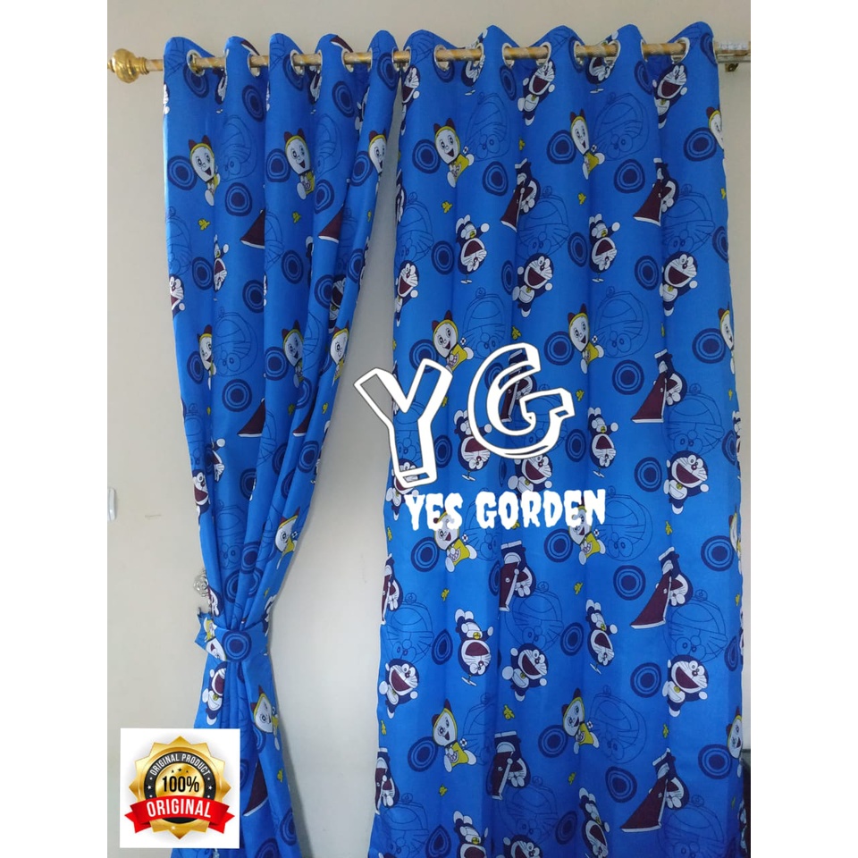 TERBARU Gorden Doraemon Hello Kitty Model Smokring FREE TALI Tirai Jendela Pintu Kamar Terlaris