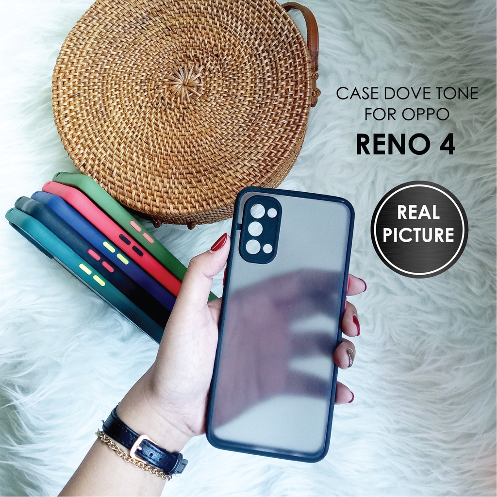 CASE HP OPPO RENO 4 SOFTCASE DOVE MATTE PLUS PELINDUNG CAMERA