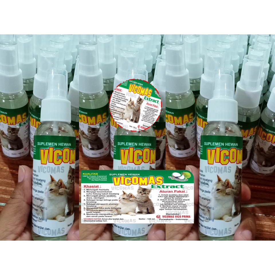 Obat Kucing Sakit Lemas | Vco Vicomas Extract Spray 100ml