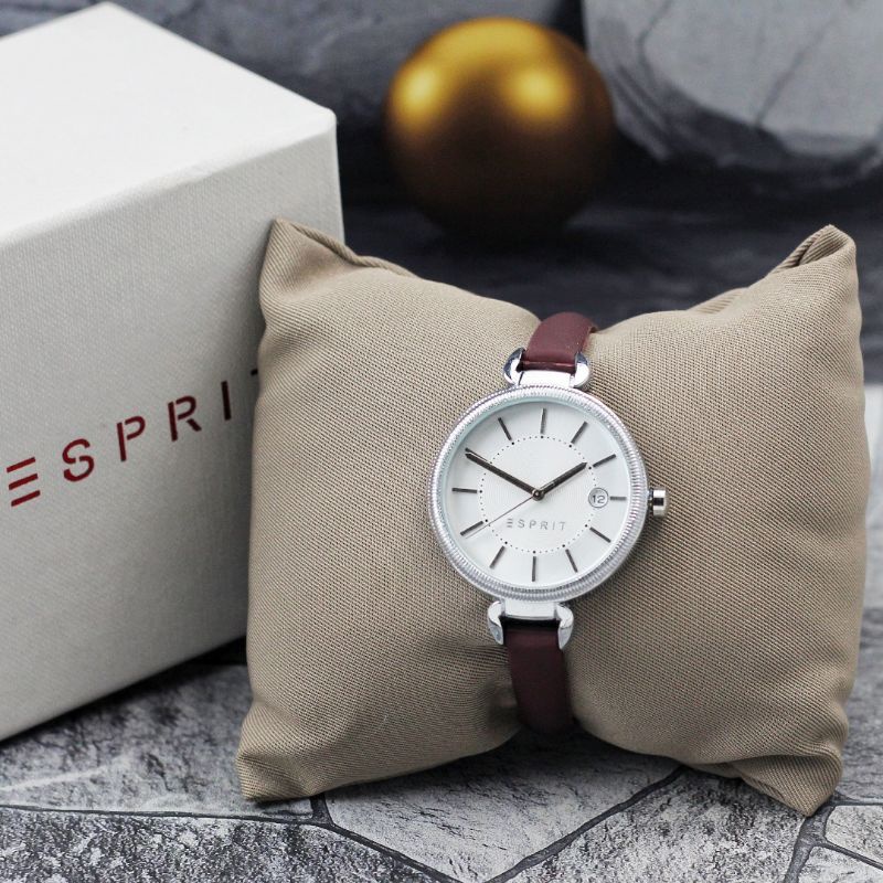 (BJ)JAM TANGAN WANITA ESPRIT NEW COLLECTION FASHION WANITA TALI KULIT PREMIUM FREE BOX SESUAI FOTO