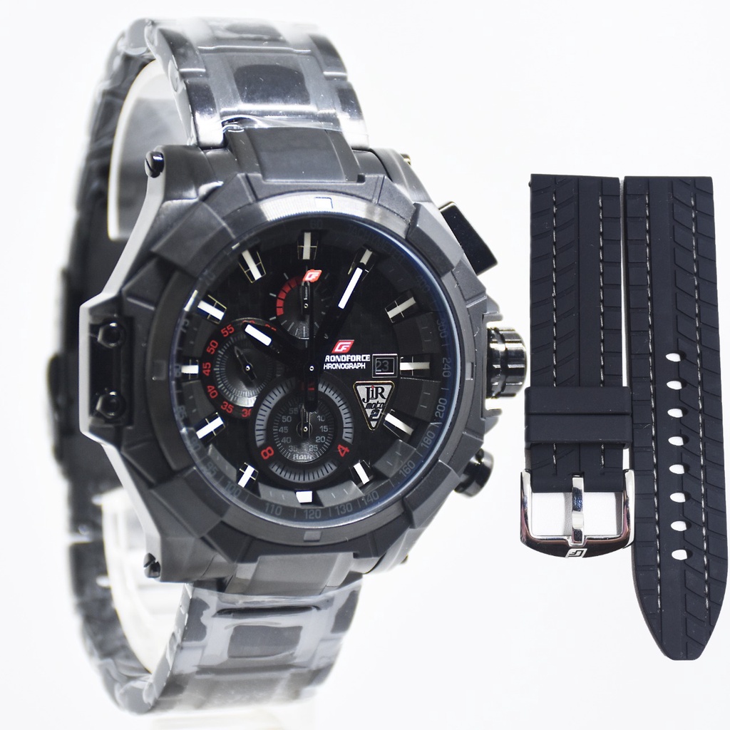 Jam Tangan Pria Chronoforce CF 5209MB,CR Nett+Extra Strap Rubber Original