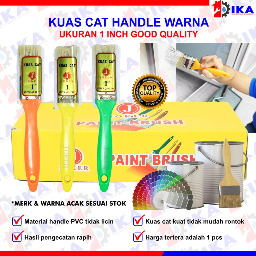 Kuas cat kuas cat murah berkualitas ukuran 1inch dan 3inch gagang warna-harga1pcs