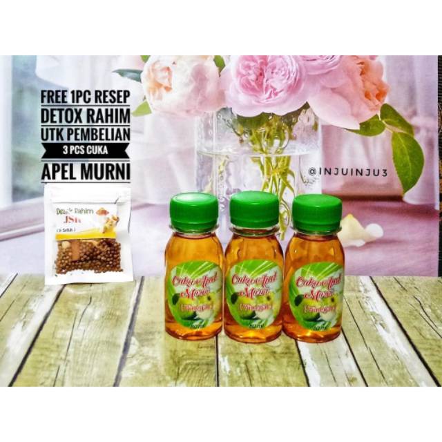

Beli 3 pcs Cuka Apel Murni free 1 resep Detox Rahim JSR