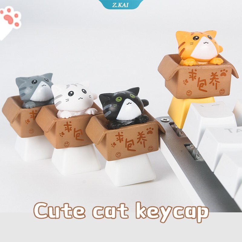 Keycap keyboard Mekanik Motif Kartun Kucing Lucu DIY