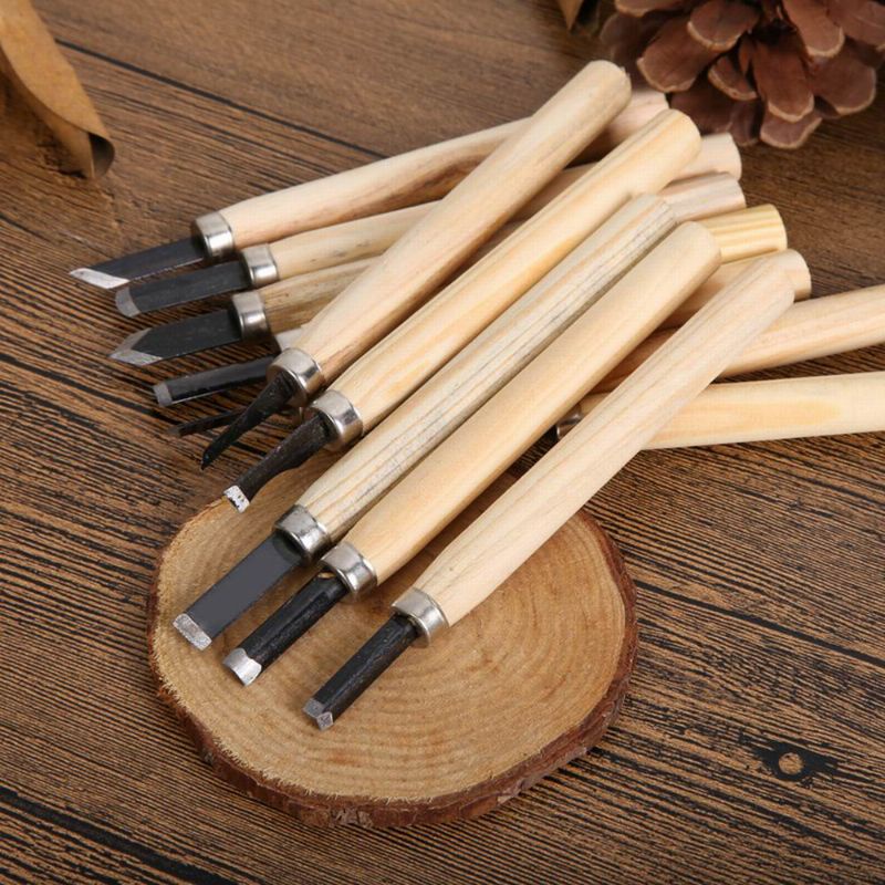 pisau pahat set 12pcs / pisau ukir seni set 12pcs / pisau tatah ukir sabun wood carving set 12pcs