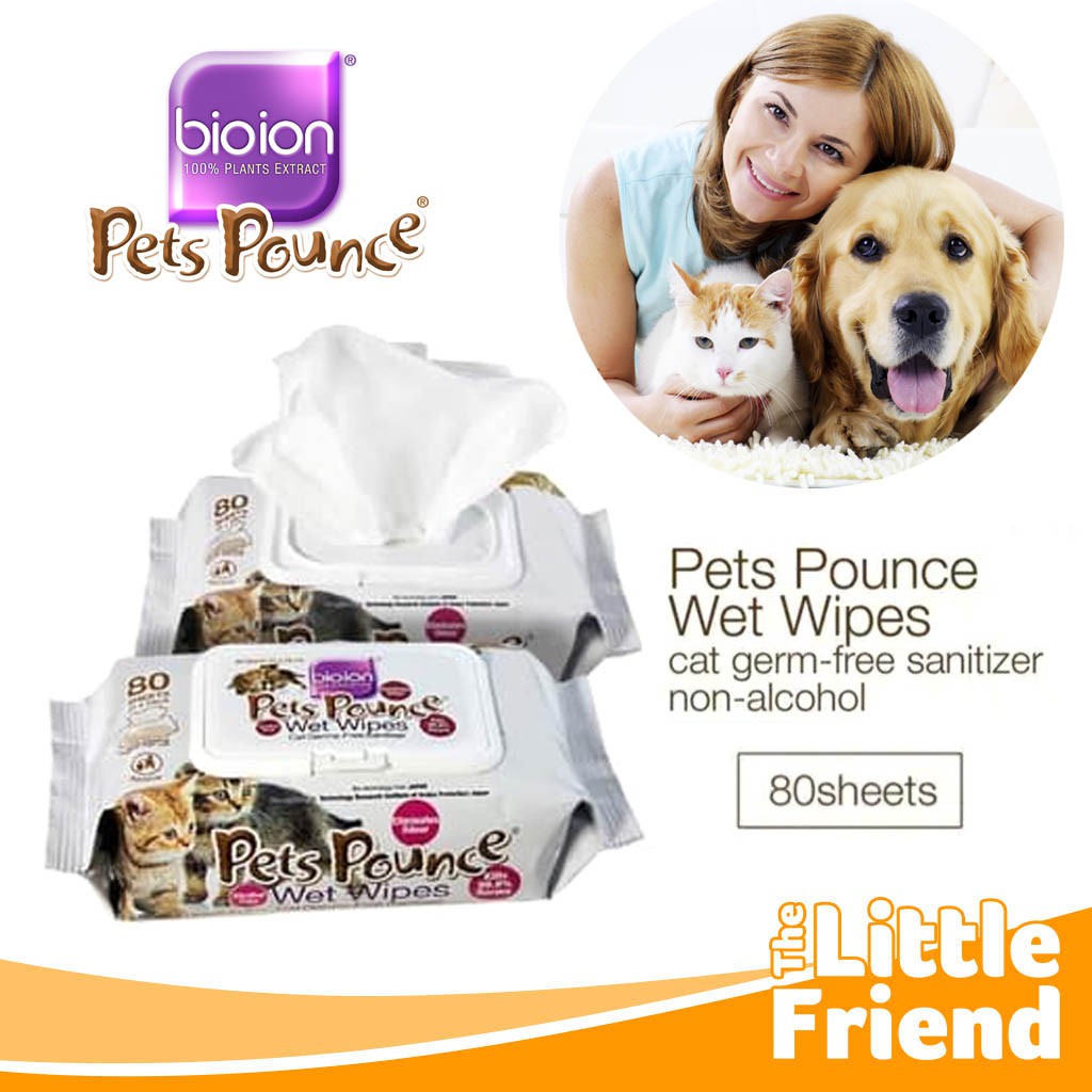 Tissue/Tisu Basah Pembersih Lap Anjing Kucing Pets Pounce BIOION Non Alcohol/Alkohol Aman Digunakan