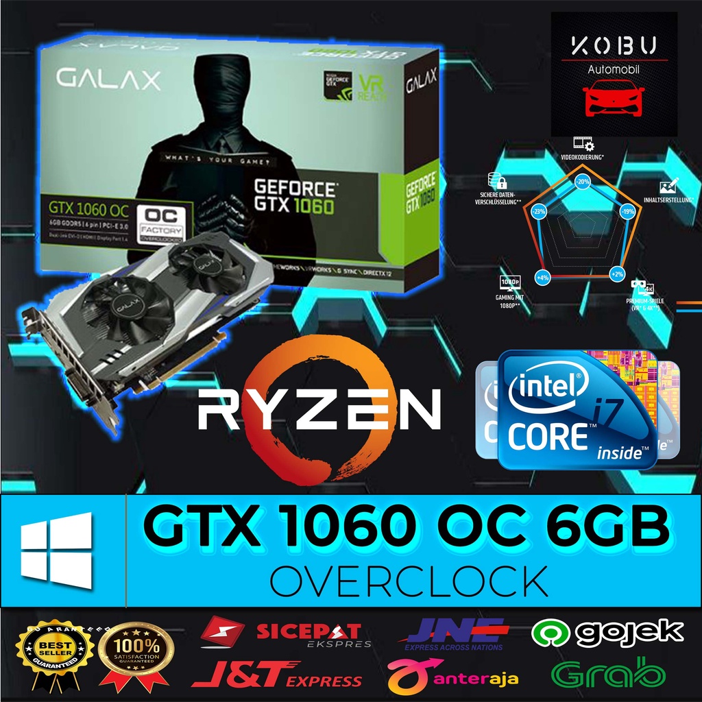 GALAX Geforce GTX 1060 OC 6GB DDR5 - OVERCLOCK 6 GB, diatas GTX 1050Ti & GTX 960
