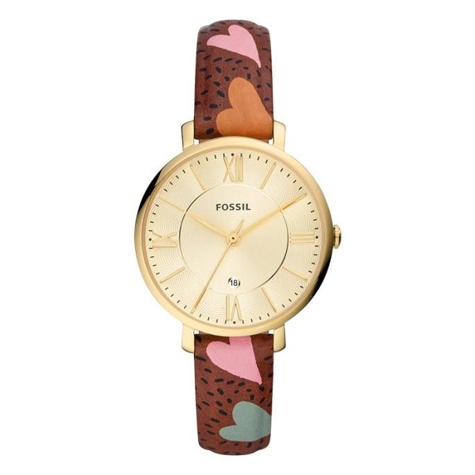 Jam Tangan Wanita Fossil Jacqueline ES5169 Ladies Gold Dial Brown Amo barang ada
